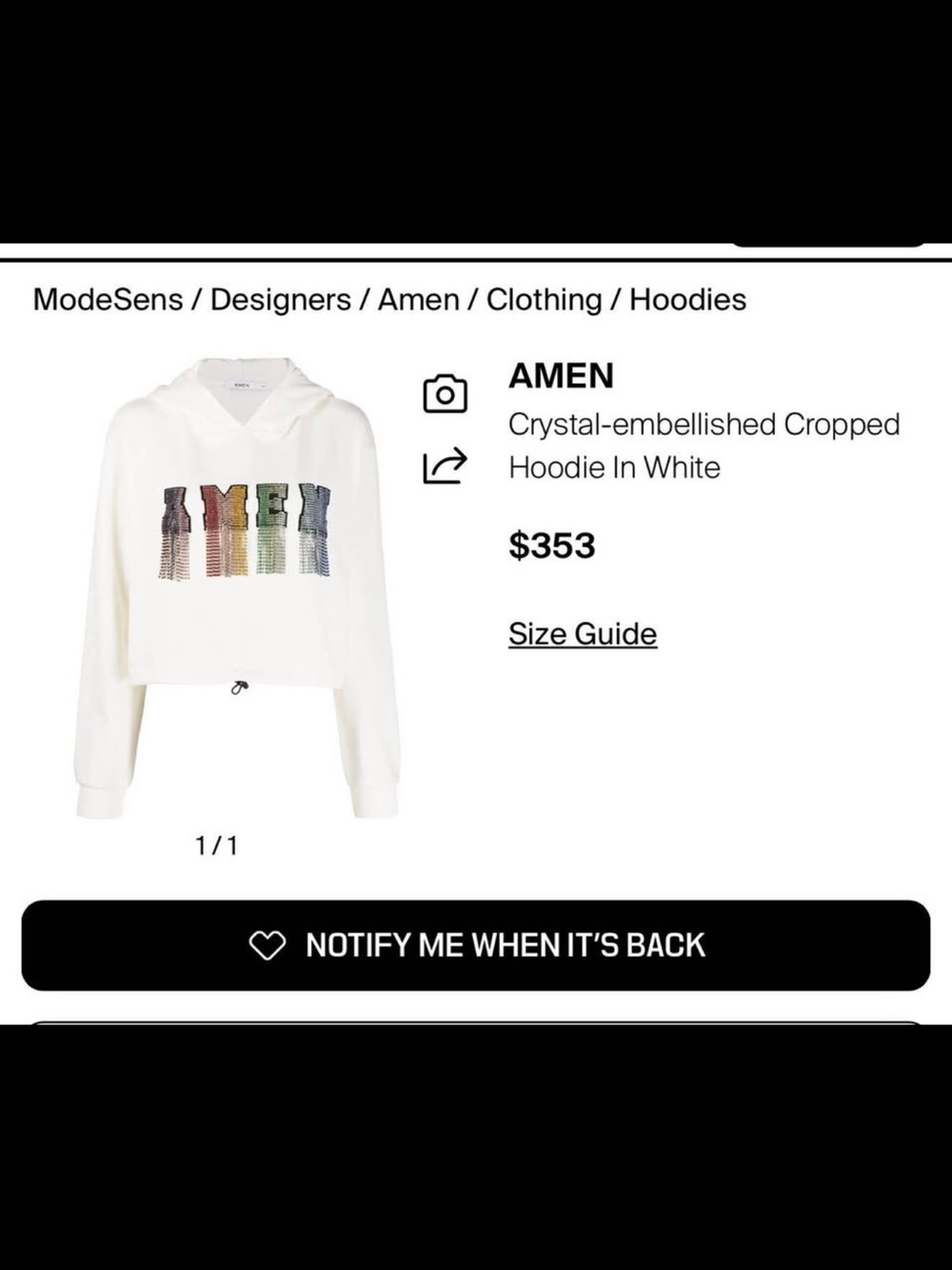 AMEN White Hoodie with Branded Neck Tag